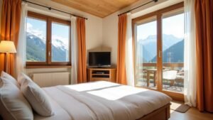 Sauberes Ferienapartment mit Bergblick – professionelle Reinigung für Ferienwohnungen in Tirol durch Wolf Reinigung.